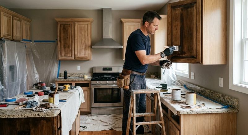 Kitchen Cabinet Staining in Lafayette, IN